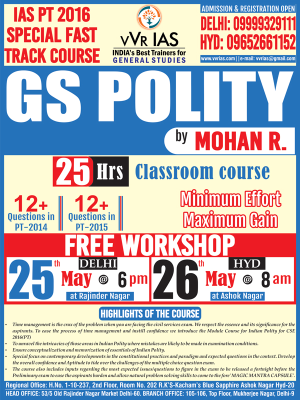 UPSC/IAS Polity Coaching in Delhi & Hyderabad 
